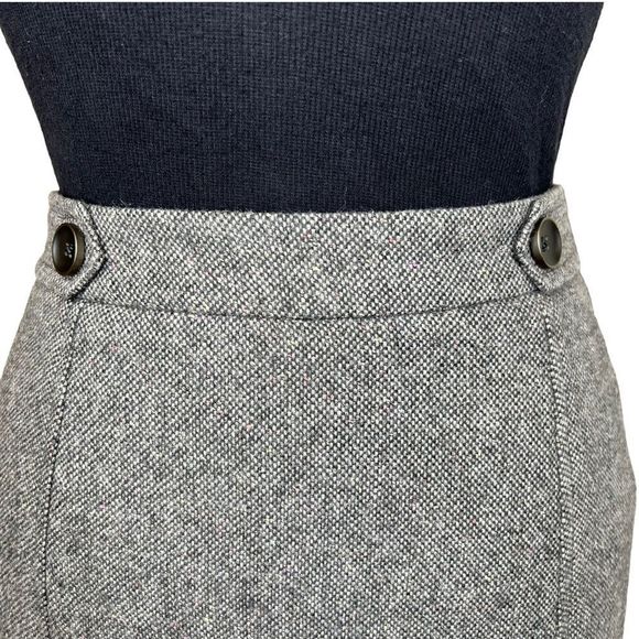 Ann Taylor Loft Tweed Wool Blend Mini Pencil Skirt Gray 10P - Picture 2 of 8